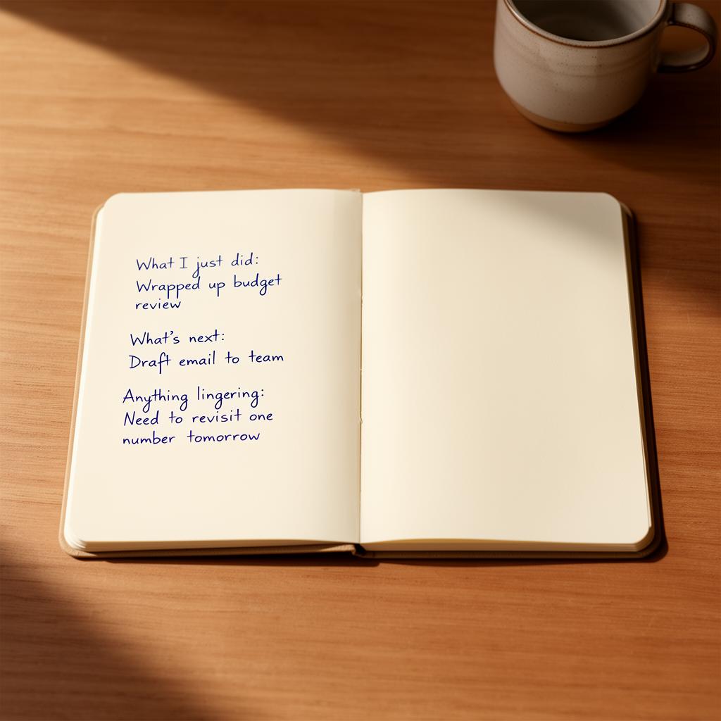 interstitial journaling example in A5 notebook